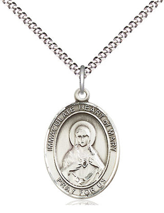 Pewter Immaculate Heart of Mary Medal Religious Jewelry Engraved Catholic Saint Jewelry