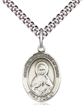 Pewter Immaculate Heart of Mary Medal Religious Jewelry Engraved Catholic Saint Jewelry