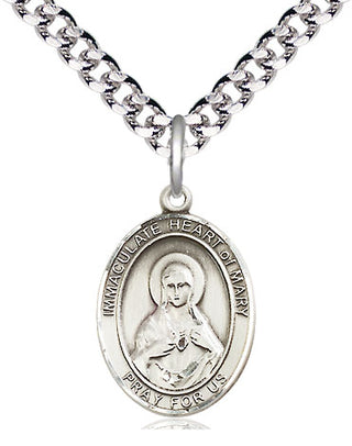 Pewter Immaculate Heart of Mary Medal Religious Jewelry Engraved Catholic Saint Jewelry