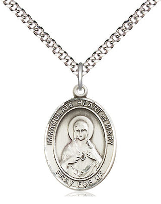 Pewter Immaculate Heart of Mary Medal Religious Jewelry Engraved Catholic Saint Jewelry