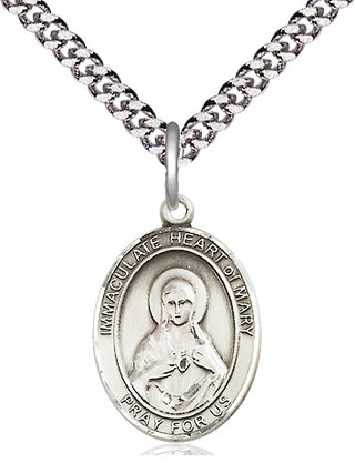 Pewter Immaculate Heart of Mary Medal Religious Jewelry Engraved Catholic Saint Jewelry