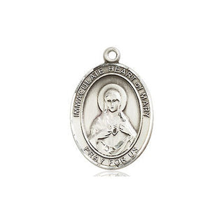 Sterling Silver Immaculate Heart of Mary Medal Engraved Catholic Saint Jewelry