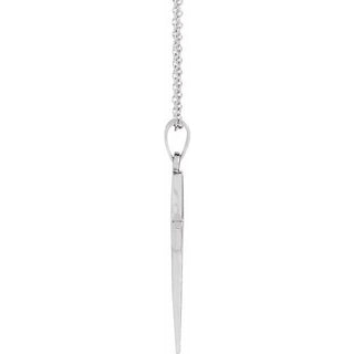 14K White Cross 18" Necklace
