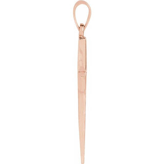 14K Rose Cross Pendant
