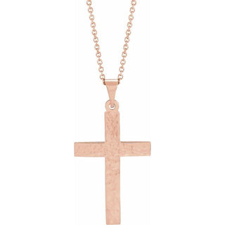 14K Rose Cross 18" Necklace
