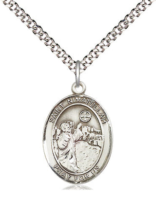 Pewter Saint Nimatullah Medal Religious Jewelry Engraved Catholic Saint Jewelry