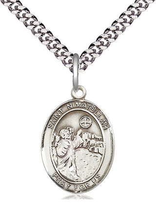 Pewter Saint Nimatullah Medal Religious Jewelry Engraved Catholic Saint Jewelry