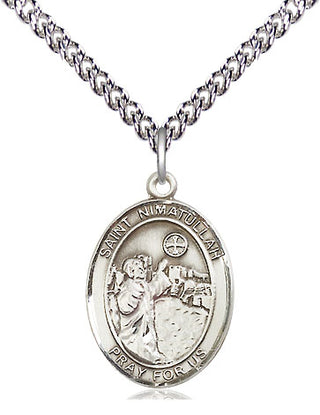 Sterling Silver Saint Nimatullah Medal Religious Jewelry Engraved Catholic Saint Jewelry
