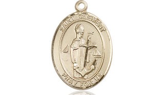 14kt Gold Filled Saint Clement Medal Engraved Catholic Saint Jewelry