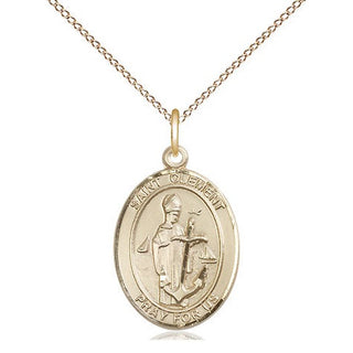 14kt Gold Filled Saint Clement Medal Religious Jewelry Engraved Catholic Saint Jewelry