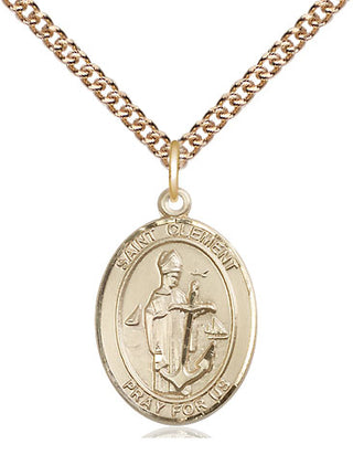 14kt Gold Filled Saint Clement Medal Religious Jewelry Engraved Catholic Saint Jewelry