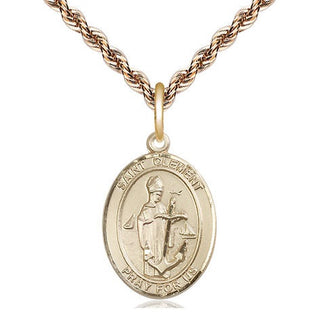 14kt Gold Filled Saint Clement Medal Religious Jewelry Engraved Catholic Saint Jewelry