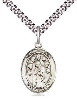 Pewter Saint Felicity Medal Religious Jewelry Engraved Catholic Saint Jewelry