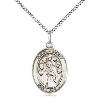 Sterling Silver Saint Felicity Medal Religious Jewelry Engraved Catholic Saint Jewelry