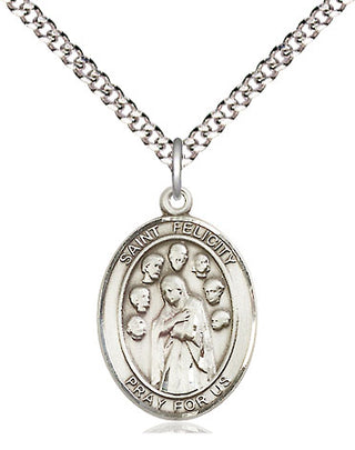 Sterling Silver Saint Felicity Medal Religious Jewelry Engraved Catholic Saint Jewelry