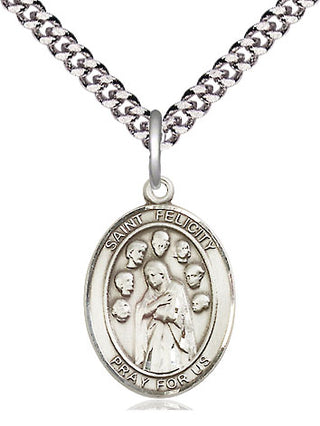 Sterling Silver Saint Felicity Medal Religious Jewelry Engraved Catholic Saint Jewelry