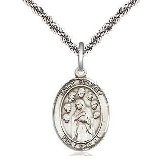 Sterling Silver Saint Felicity Medal Religious Jewelry Engraved Catholic Saint Jewelry