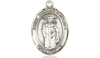 Pewter Saint Thomas A Becket Medal Engraved Catholic Saint Jewelry