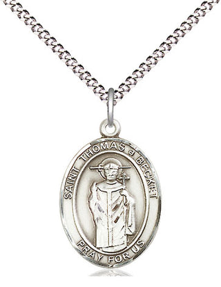 Pewter Saint Thomas A Becket Medal Religious Jewelry Engraved Catholic Saint Jewelry