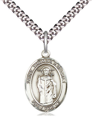 Pewter Saint Thomas A Becket Medal Religious Jewelry Engraved Catholic Saint Jewelry