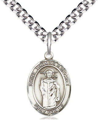 Pewter Saint Thomas A Becket Medal Religious Jewelry Engraved Catholic Saint Jewelry