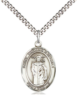 Pewter Saint Thomas A Becket Medal Religious Jewelry Engraved Catholic Saint Jewelry
