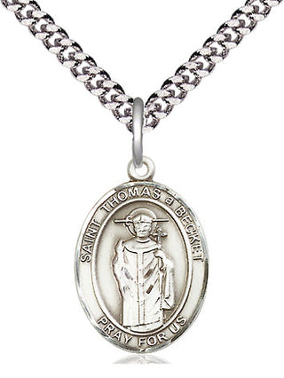 Pewter Saint Thomas A Becket Medal Religious Jewelry Engraved Catholic Saint Jewelry
