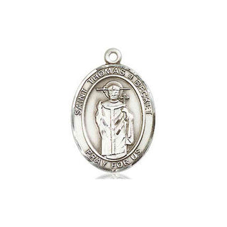 Sterling Silver Saint Thomas A Becket Medal Religious Jewelry Engraved Catholic Saint Jewelry