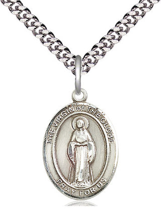 Pewter Virgin of the Globe Medal Religious Jewelry Engraved Catholic Saint Jewelry