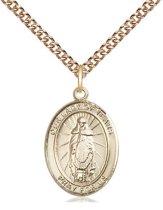 14kt Gold Filled Our Lady of Tears Medal Religious Jewelry Engraved Catholic Saint Jewelry