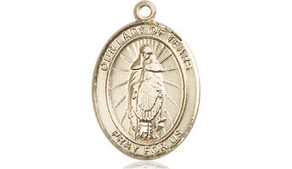 14kt Gold Our Lady of Tears Medal Engraved Catholic Saint Jewelry