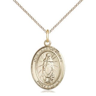 14kt Gold Our Lady of Tears Medal Engraved Catholic Saint Jewelry