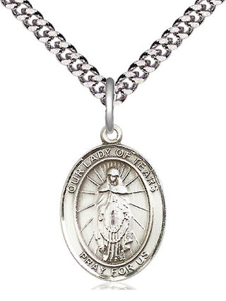 Pewter Our Lady of Tears Medal Religious Jewelry Engraved Catholic Saint Jewelry