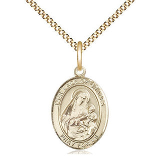 14kt Gold Filled Our Lady of Grapes Medal Religious Jewelry Engraved Catholic Saint Jewelry