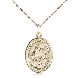 14kt Gold Our Lady of Grapes Medal Engraved Catholic Saint Jewelry