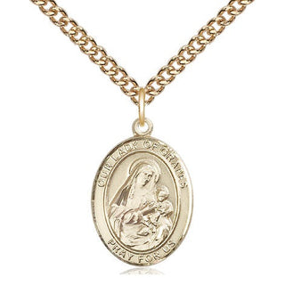 14kt Gold Our Lady of Grapes Medal Engraved Catholic Saint Jewelry