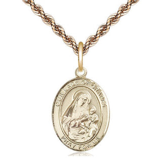 14kt Gold Our Lady of Grapes Medal Engraved Catholic Saint Jewelry