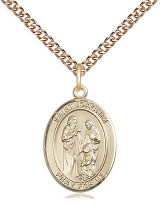 14kt Gold Saint Joachim Medal Engraved Catholic Saint Jewelry