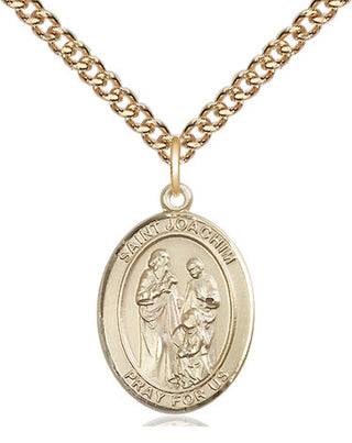 14kt Gold Saint Joachim Medal Engraved Catholic Saint Jewelry