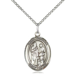 Sterling Silver Saint Joachim Medal Religious Jewelry Engraved Catholic Saint Jewelry