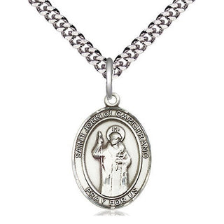 Pewter Saint John of Capistrano Medal Religious Jewelry Engraved Catholic Saint Jewelry