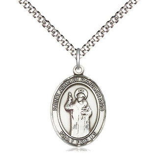 Sterling Silver Saint John of Capistrano Medal Religious Jewelry Engraved Catholic Saint Jewelry