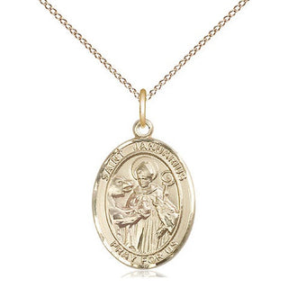 14kt Gold Filled Saint Januarius Medal Religious Jewelry Engraved Catholic Saint Jewelry