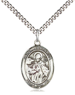Pewter Saint Januarius Medal Religious Jewelry Engraved Catholic Saint Jewelry
