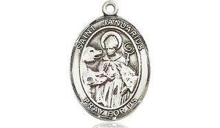 Sterling Silver Saint Januarius Medal Religious Jewelry Engraved Catholic Saint Jewelry