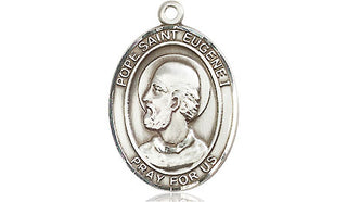 Pewter Pope St Eugene I Medal Engraved Catholic Saint Jewelry