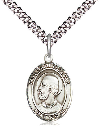 Pewter Pope St Eugene I Medal Religious Jewelry Engraved Catholic Saint Jewelry