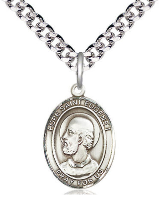 Pewter Pope St Eugene I Medal Religious Jewelry Engraved Catholic Saint Jewelry