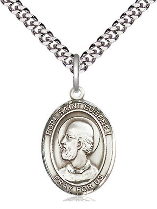 Pewter Pope St Eugene I Medal Religious Jewelry Engraved Catholic Saint Jewelry
