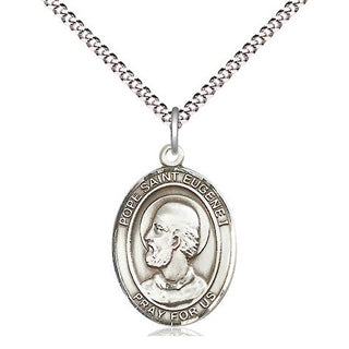 Sterling Silver Pope St Eugene I Medal Religious Jewelry Engraved Catholic Saint Jewelry